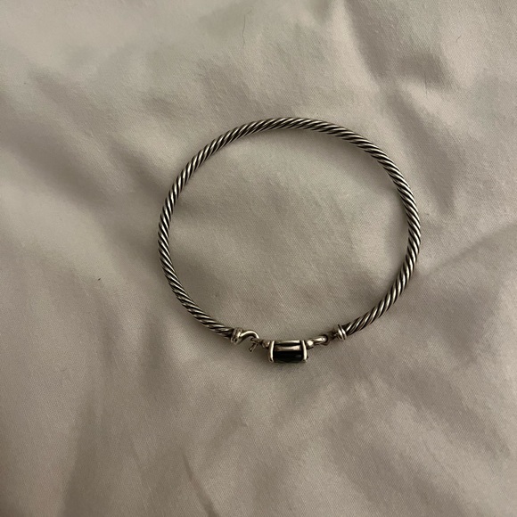 David Yurman Petite Wheaton & Diamonds 3mm Black Onyx Bracelet - Picture 6 of 7